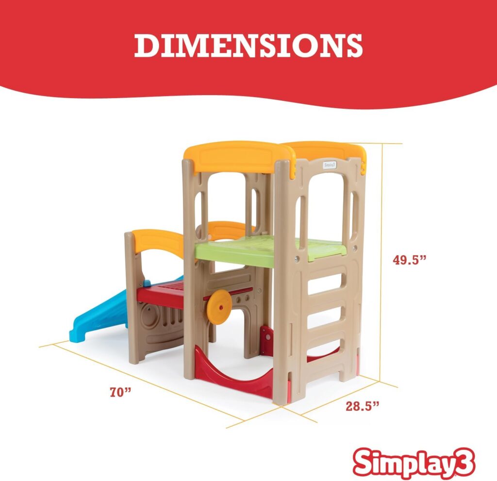 Simplay3 Young Explorers Adventure Climber - Indoor Outdoor Crawl Climb Drive Slide, Year-Round Playset for Children