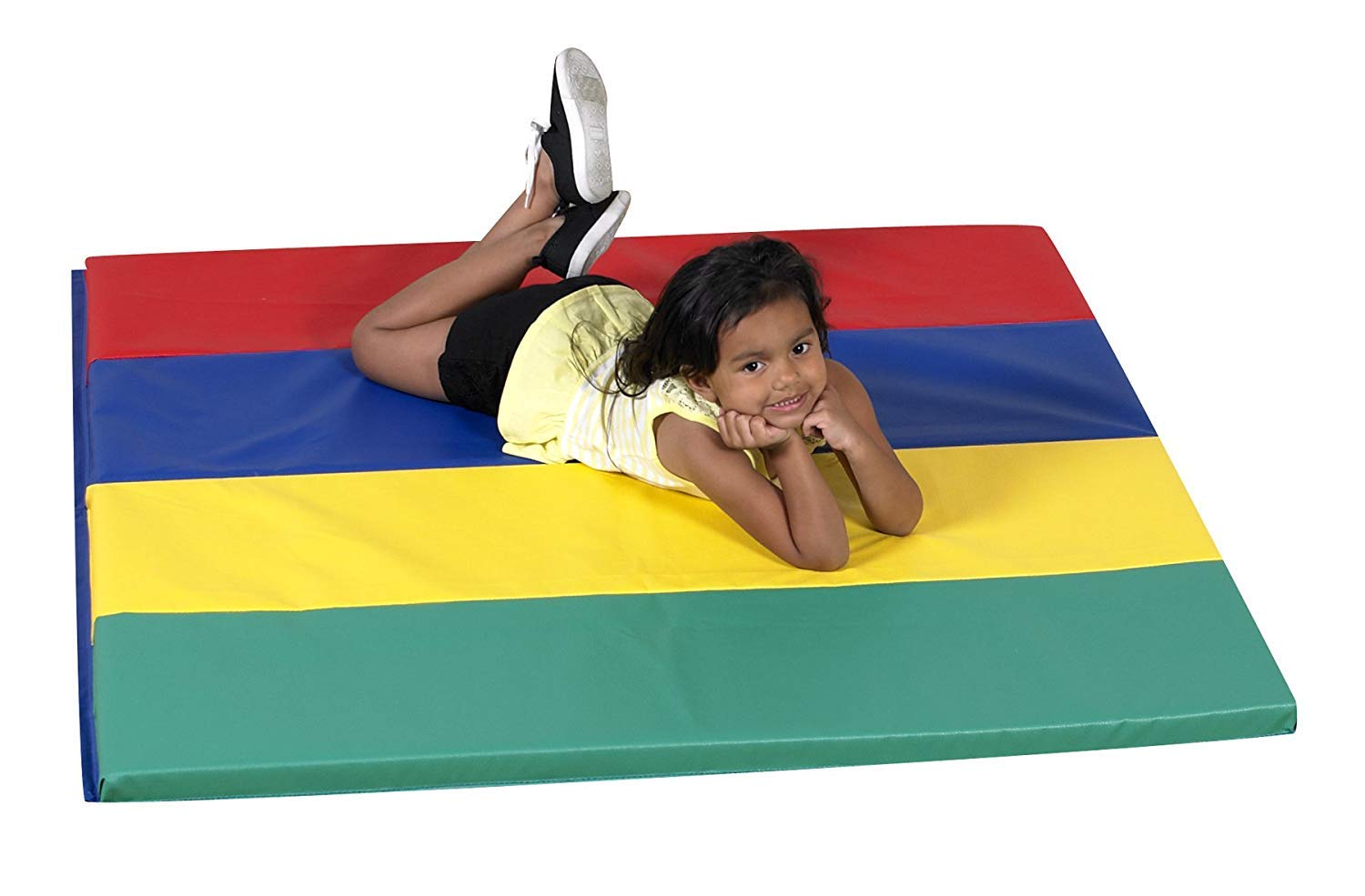 Childrens Factory, CF321-144, Rainbow Folding Gym Mat, 4’x4’, Toddler Indoor Playground, Baby Foam Floor Play Mat, Kids Preschool Learning Activity