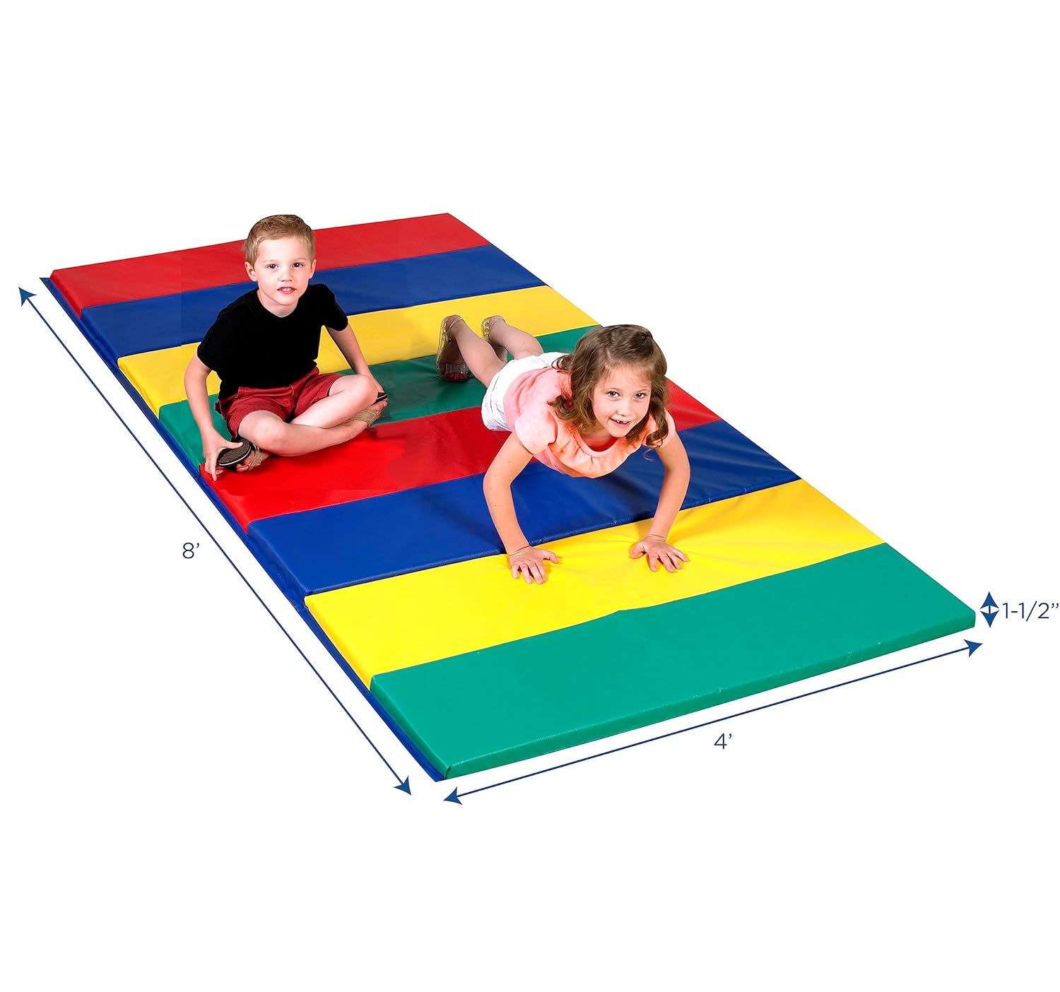 Childrens Factory, CF321-144, Rainbow Folding Gym Mat, 4’x4’, Toddler Indoor Playground, Baby Foam Floor Play Mat, Kids Preschool Learning Activity