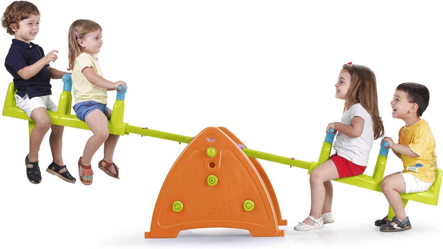 ECR4Kids Quad Seesaw Teeter-Totter for 4 Kids - Sturdy and Durable for Home, Daycare or Preschool Use, Large