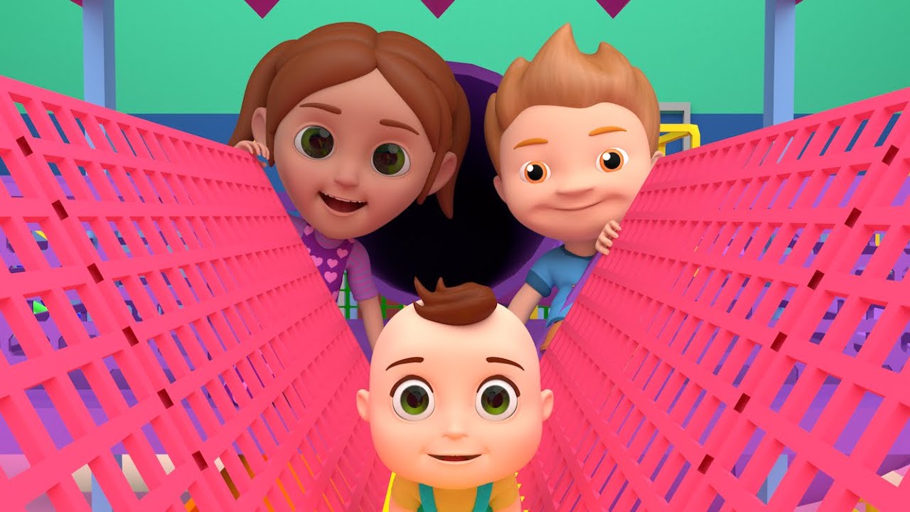 Indoor Playground Song +More Nursery Rhymes! Family Fun Time with Ball Pit, Trampoline, Slides Toys