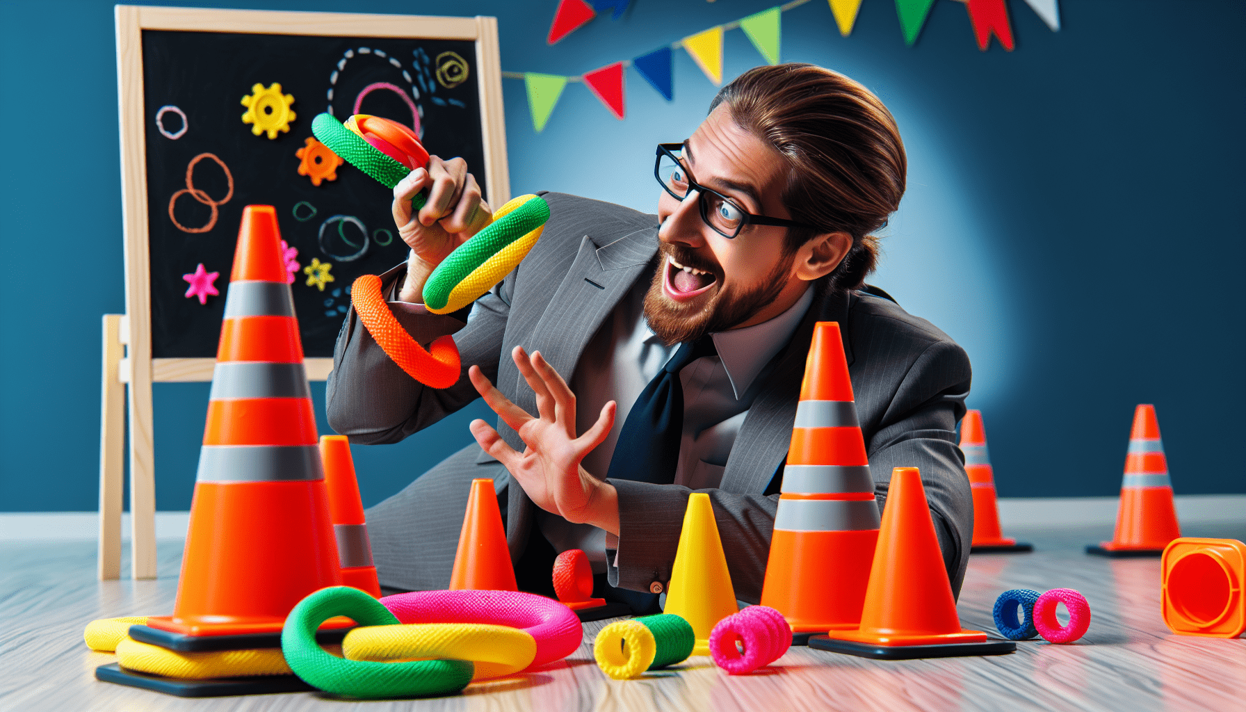 Blippi Plays with Construction Cones!! | Blippi - Kids Playground | Educational Videos for Kids