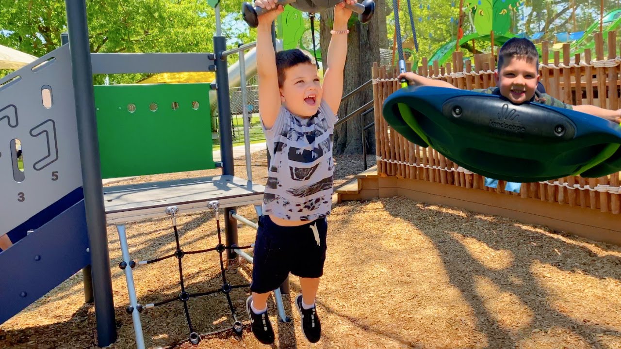 BEST OUTDOOR PLAYGROUND FOR KIDS! Caleb  Mommy Pretend Play at the BEST Park EVER!
