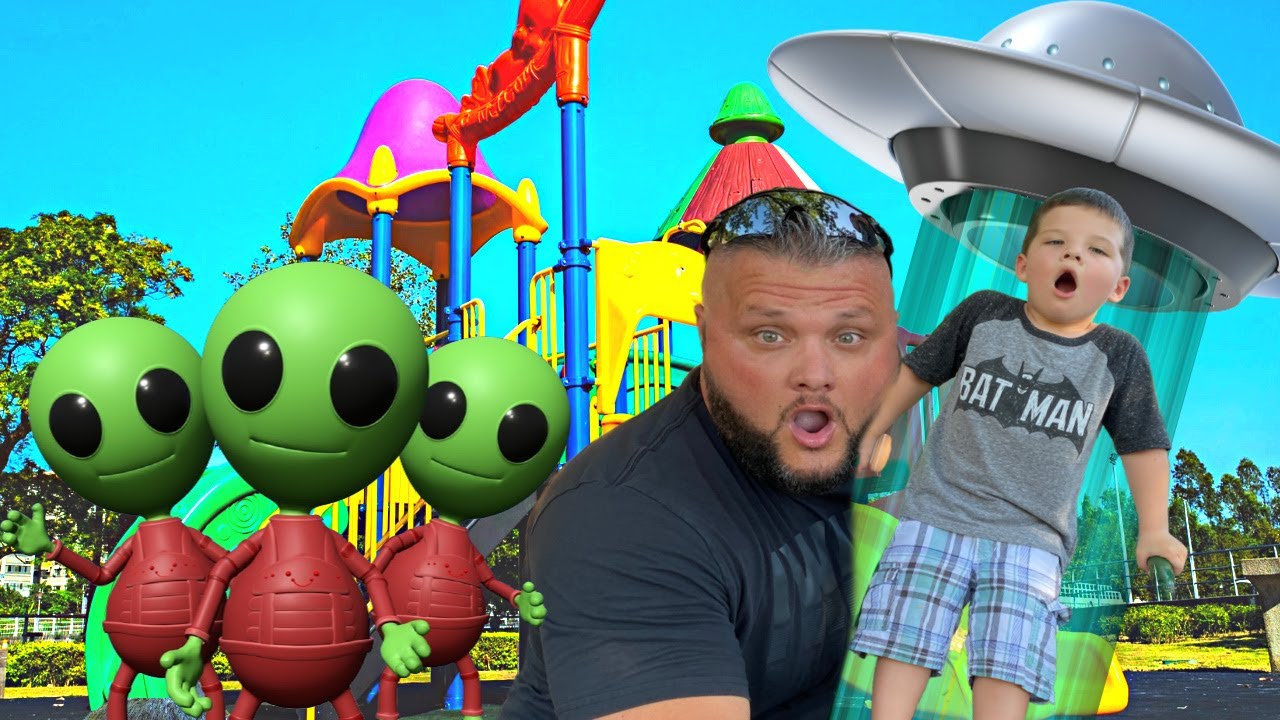 CALEBS FAVORITE PLAYGROUND PARK!! ALIEN SPACESHIP at the PARK! Hide  Seek PRETEND PLAY with Mom!