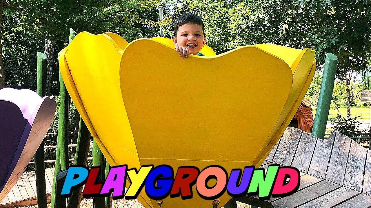 BEST Playground PARK EVER with GIANT SLIDES For Kids! Caleb  Mommy Play at Fun Outdoor Playground