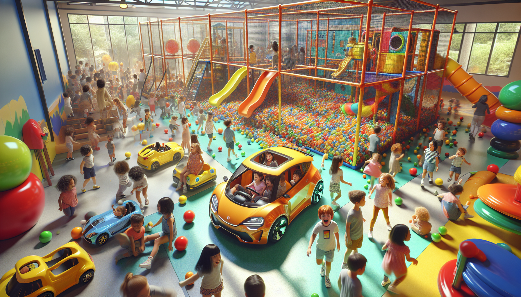 Indoor Playground For Kids Family Fun | Toy Cars and Ball Pit Children Play Center