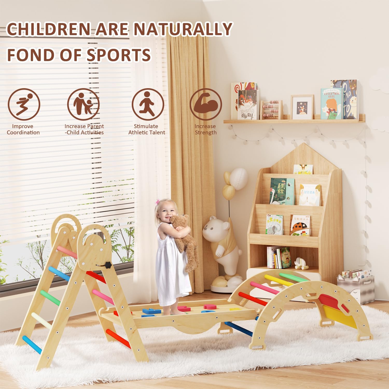 Pikler Triangle Set with Cushion, Montessori Climbing Set, Indoor Climb Toys, Indoor Playground Jungle Gyms, 9 Combinations Climbing Toy Set for Toddler, Baby, Kids 1-4 Pikler Triangle Set with Cushion, Montessori Climbing Set, Indoor Climb Toys, Indoor Playground Jungle Gyms, 9 Combinations Climbing Toy Set for Toddler, Baby, Kids 1-4