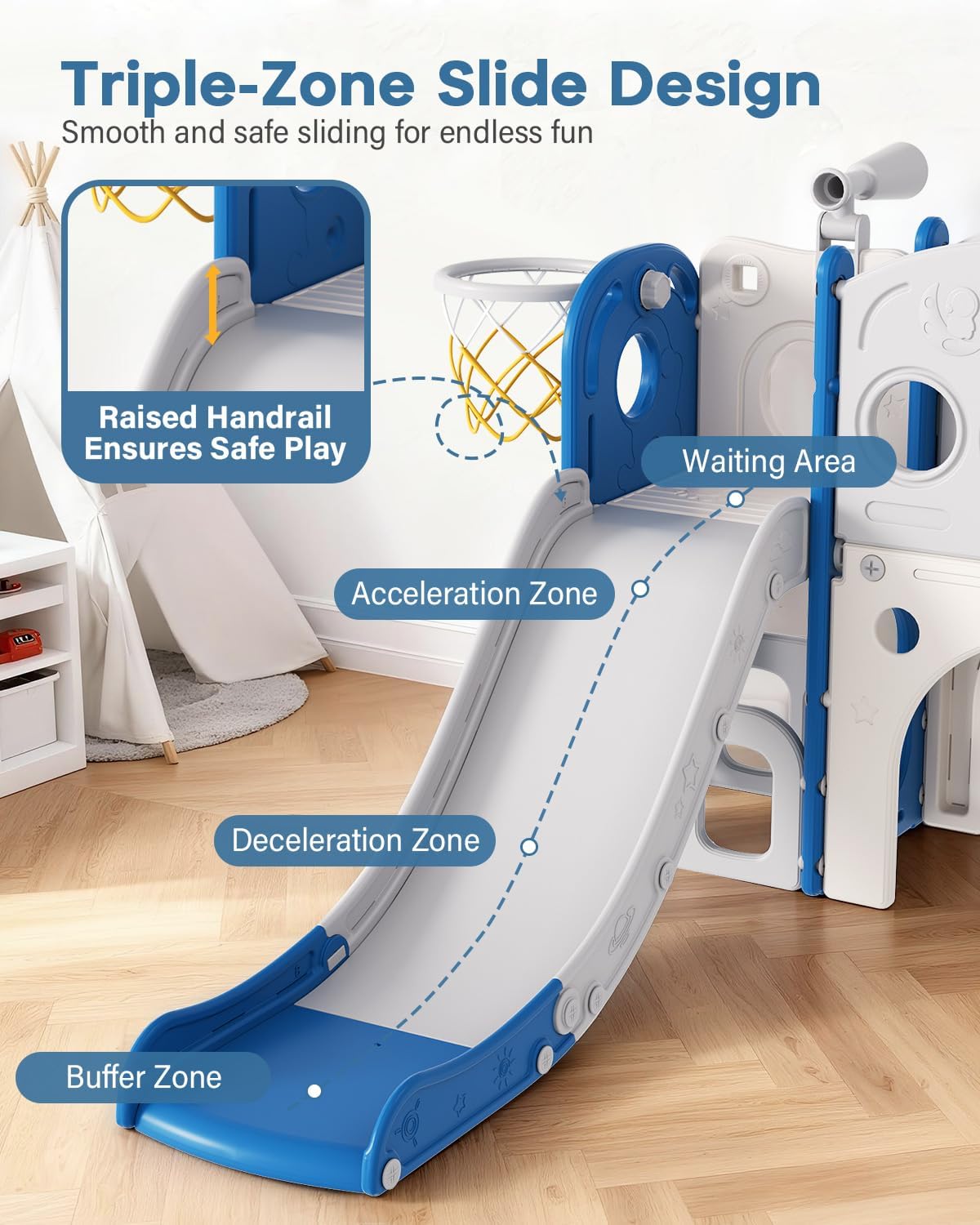 Babytronic Toddler Slide Set, 8 in 1 Kids Slide with Climber, Indoor Outdoor Slide for Toddlers Age 1-3, Toddler Playset with Basketball Hoop and Tunnel, Toddler Indoor Outdoor Playground (WhiteGray) Babytronic Toddler Slide Set, 8 in 1 Kids Slide with Climber, Indoor Outdoor Slide for Toddlers Age 1-3, Toddler Playset with Basketball Hoop and Tunnel, Toddler Indoor Outdoor Playground (WhiteGray)