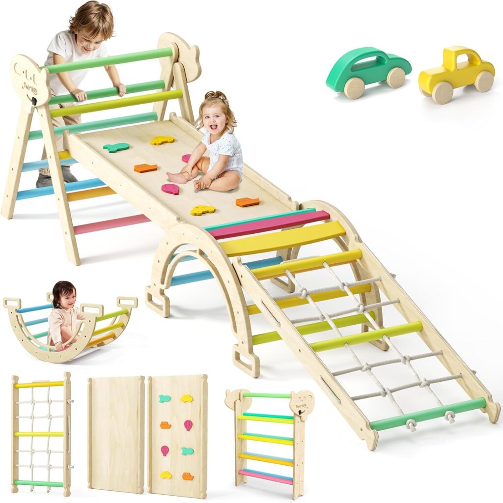 8 in 1 Pikler Triangle Set, Foldable Toddler Baby Climbing Toys, Solid Wooden Montessori Climbing Set, Baby Climber Indoor Playground Jungle Gym for Toddlers Montessori Toys 8 in 1 Pikler Triangle Set, Foldable Toddler Baby Climbing Toys, Solid Wooden Montessori Climbing Set, Baby Climber Indoor Playground Jungle Gym for Toddlers Montessori Toys