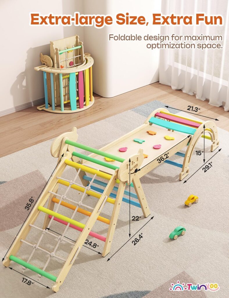 8 in 1 Pikler Triangle Set, Foldable Toddler Baby Climbing Toys, Solid Wooden Montessori Climbing Set, Baby Climber Indoor Playground Jungle Gym for Toddlers Montessori Toys 8 in 1 Pikler Triangle Set, Foldable Toddler Baby Climbing Toys, Solid Wooden Montessori Climbing Set, Baby Climber Indoor Playground Jungle Gym for Toddlers Montessori Toys