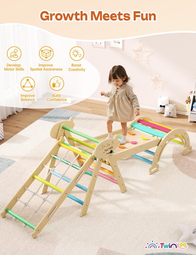 8 in 1 Pikler Triangle Set, Foldable Toddler Baby Climbing Toys, Solid Wooden Montessori Climbing Set, Baby Climber Indoor Playground Jungle Gym for Toddlers Montessori Toys 8 in 1 Pikler Triangle Set, Foldable Toddler Baby Climbing Toys, Solid Wooden Montessori Climbing Set, Baby Climber Indoor Playground Jungle Gym for Toddlers Montessori Toys
