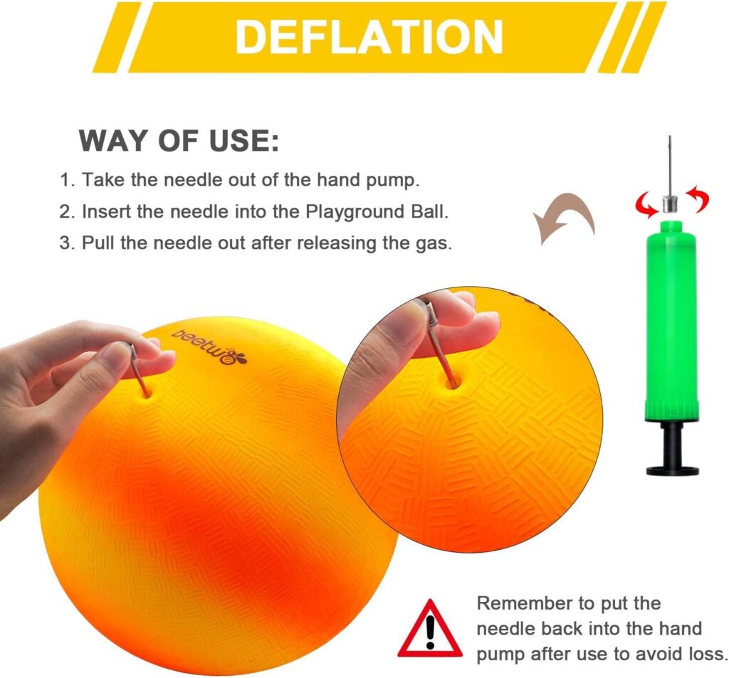 Four Square Balls, 8.5 Inch Playground Ball for Kids Outdoor Dodgeball Kickball Handball Game with Hand Pump Four Square Balls, 8.5 Inch Playground Ball for Kids Outdoor Dodgeball Kickball Handball Game with Hand Pump