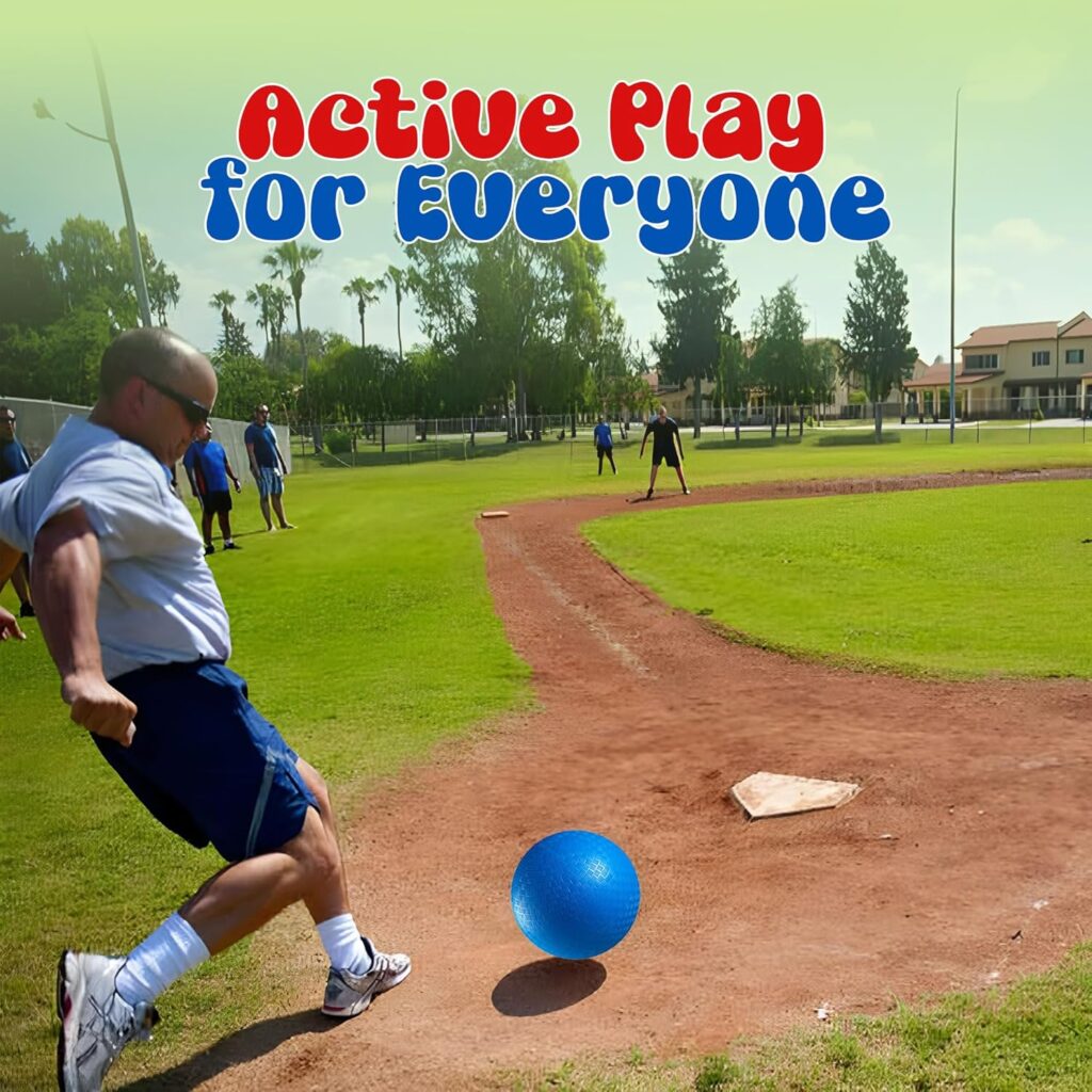 Red  Blue Kickball Set - (9 Inch) with Pump for Toddlers Kids  Adults - Indoor  Outdoor Gym Sports Toys - Fun Playground Balls for Kids Dodgeball, Four Square, PE, Games, Recess and More